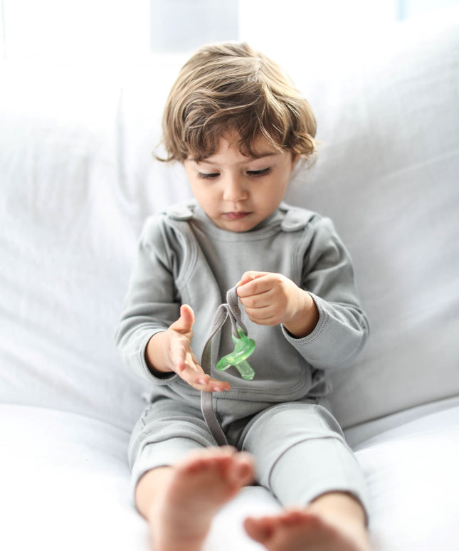 Smart Footed One-Piece + Bib - Gray