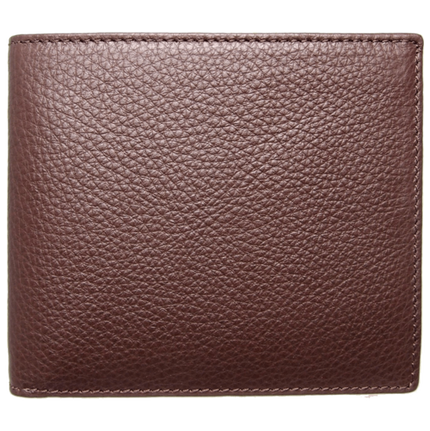 8 Credit Card Small Pebbled Leather Billfold Brown