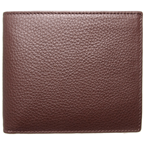 8 Credit Card Small Pebbled Leather Billfold Brown