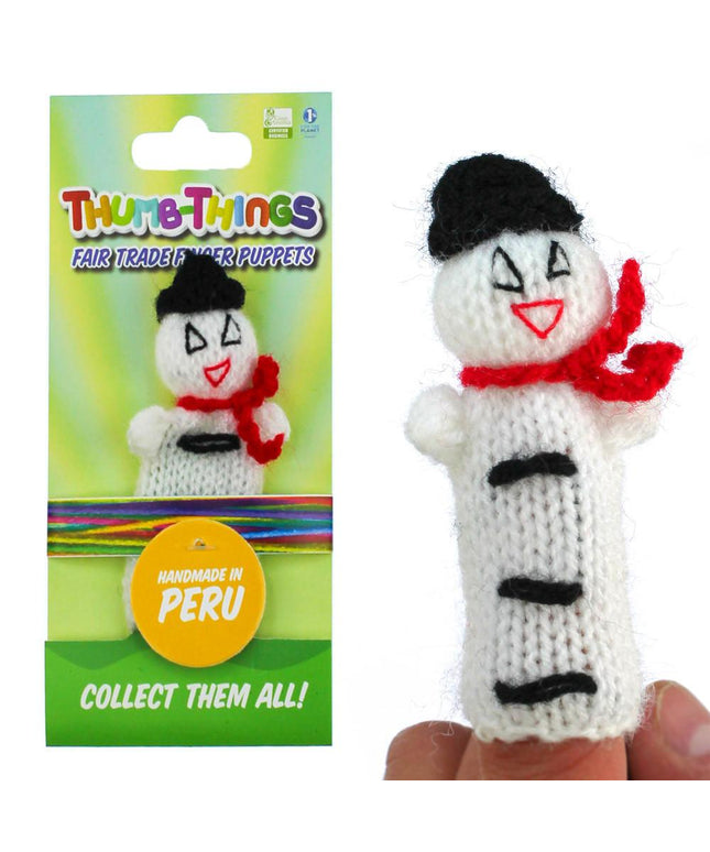 Snowman Finger Puppet (red scarf)