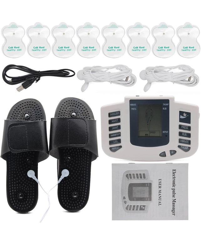 Tens Massager Digital Therapy Acupuncture Machine Massage Shoes Set