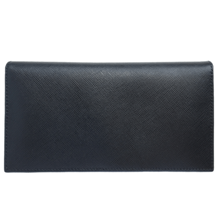 16 Credit Cards Saffiano Long Envelope Wallet Black