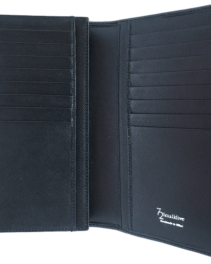 16 Credit Cards Saffiano Long Envelope Wallet Black