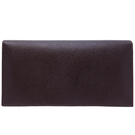 Saffiano Long Envelope Wallet Brown