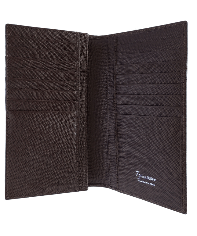 Saffiano Long Envelope Wallet Brown