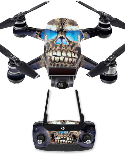 MightySkins DJSPCMB-Psycho Skull Skin Decal for DJI Spark Mini Drone C