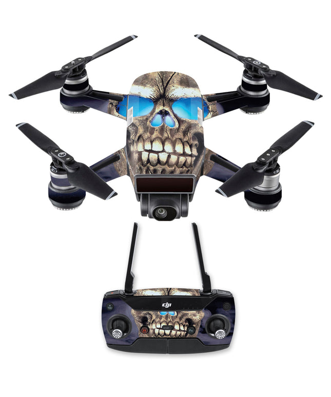MightySkins DJSPCMB-Psycho Skull Skin Decal for DJI Spark Mini Drone C
