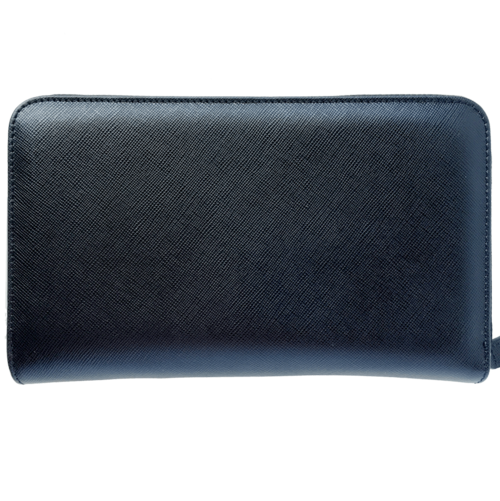 16 Credit Card Saffiano Organizer Zipped Wallet Black