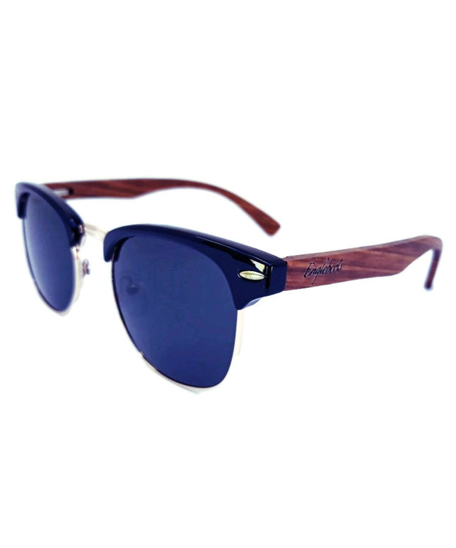 Real Walnut Wood Club Style Sunglasses, Polarized Lenses