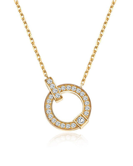18K Gold Simple Fashion Diamond Clavicle Necklace