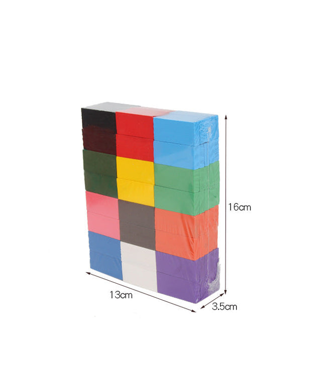Wooden Domino Blocks Building Toy Kits Color Sort Rainbow
