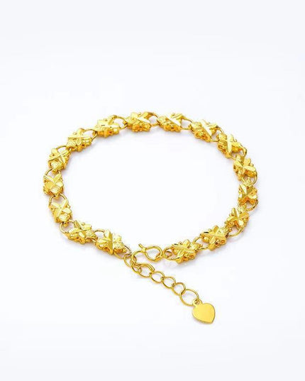 Love Heart Brass Gold Plated Lucky Clover Gift