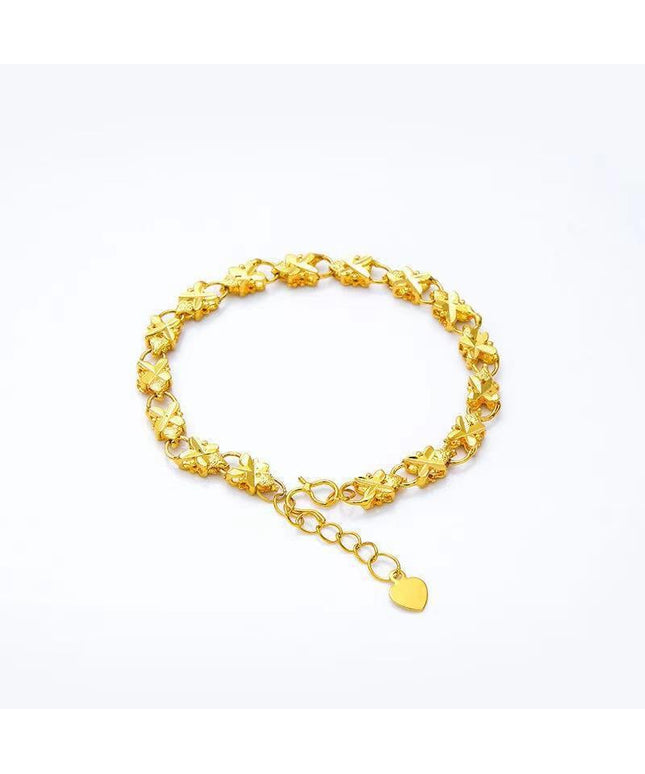 Love Heart Brass Gold Plated Lucky Clover Gift