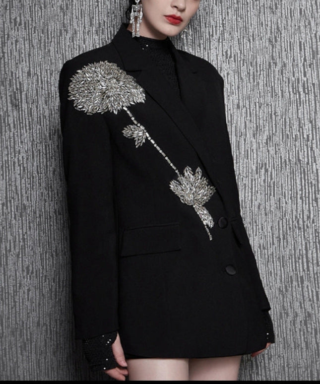 Women's Hand-stitched Floral Suit Jacket