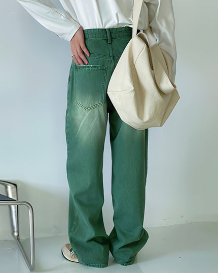 UrbanEase™ Olive men 's retro vintage jeans
