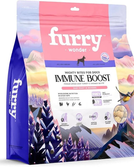 FURRY WONDER Freeze Dried Dog Food, Turkey & Chicken, 16 Oz,