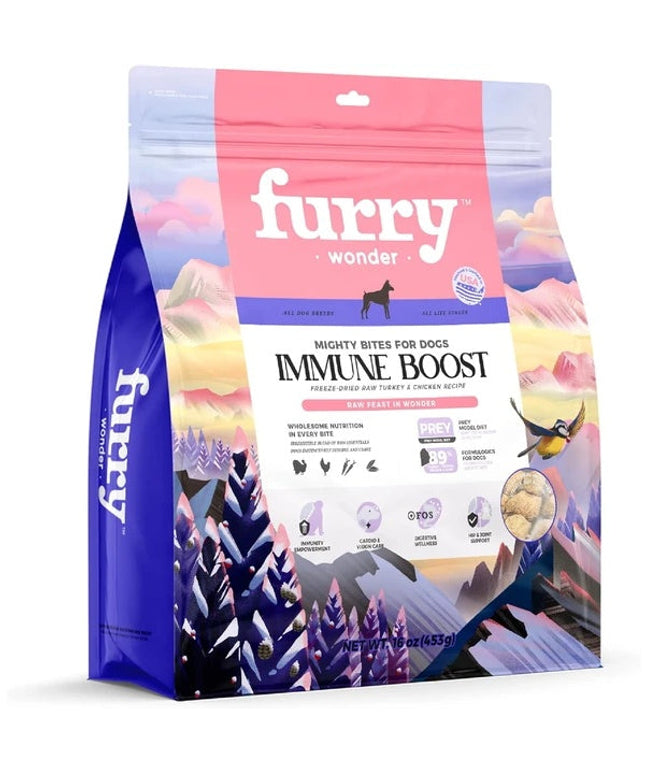 FURRY WONDER Freeze Dried Dog Food, Turkey & Chicken, 16 Oz,