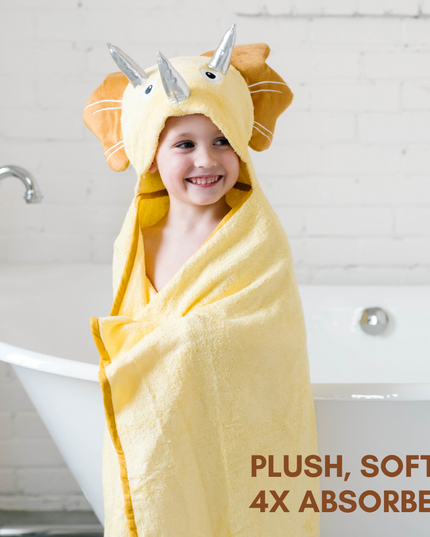 Toddler Hooded Towel Yellow Dinosaur