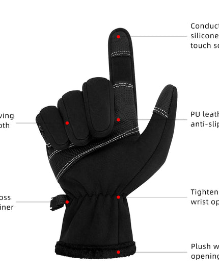 Winter Warm Gloves Touch Screen Gloves for Men Women Anti-Slip Driving