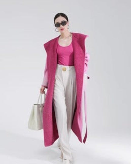 Women's Fashion Reversible Cashmere Coat – Luxury & Versatility