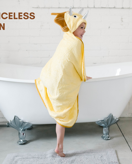 Toddler Hooded Towel Yellow Dinosaur