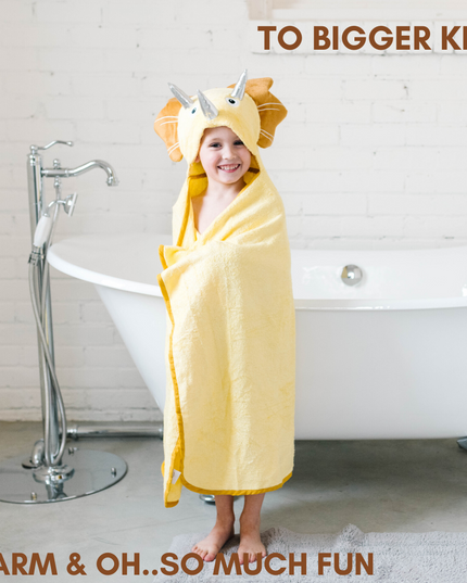 Toddler Hooded Towel Yellow Dinosaur
