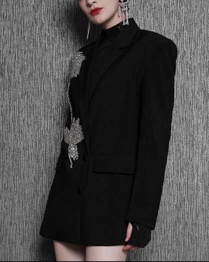 Women's Hand-stitched Floral Suit Jacket