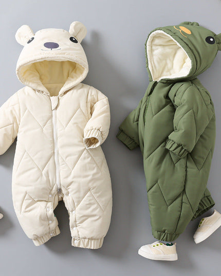FrostNest™ – Padded Baby Winter Romper with Hat