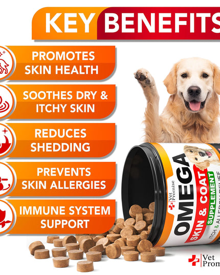 Omega 3 for Dogs   Dog Skin and Coat Supplement   Fish Oil for Dogs