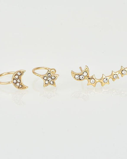 Moon & Star Earring and Cuff Set
