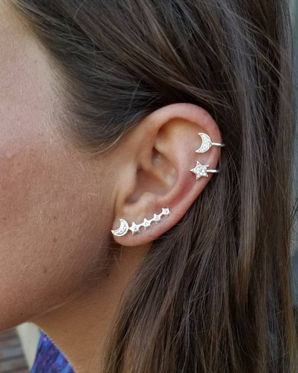 Moon & Star Earring and Cuff Set