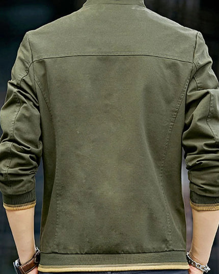 Mens Stand Collar Zipped Up Jacket