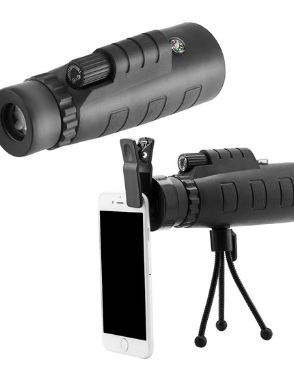 10X HD Optical Monocular Telescope with Phone Clip