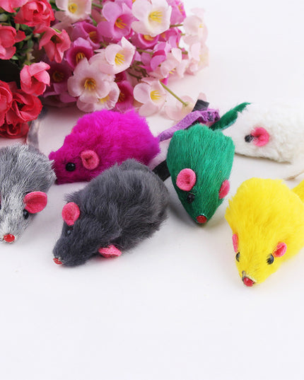 10 PCS PLUSH MOUSE CAT TOYS (Random Color)