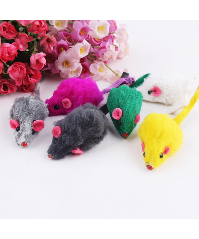 10 PCS PLUSH MOUSE CAT TOYS (Random Color)