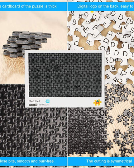 1000 Pieces Black Hell Puzzle for Adults Kids
