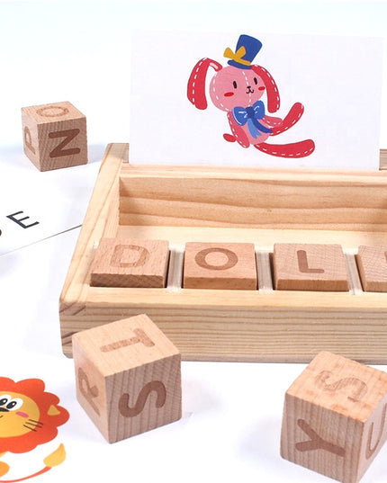 Wooden English Word Learning Cardboard Toys Games Educational