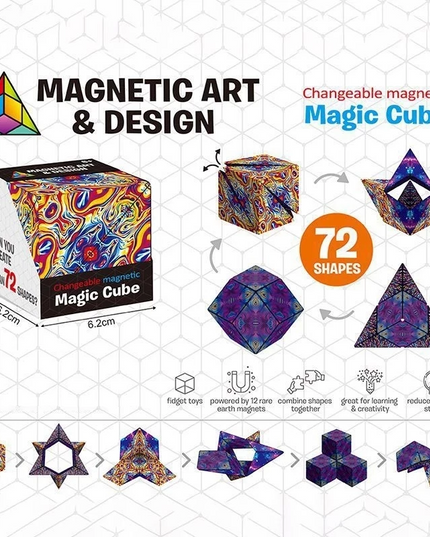 3D Changeable Magnetic Magic Cube For Kids Puzzle Cube Antistress Toy