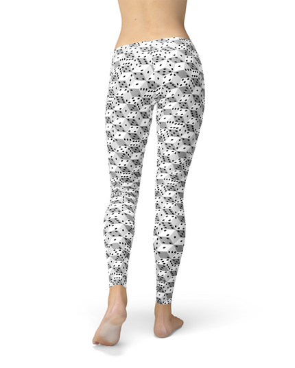 Womens Black and White Dice Leggings