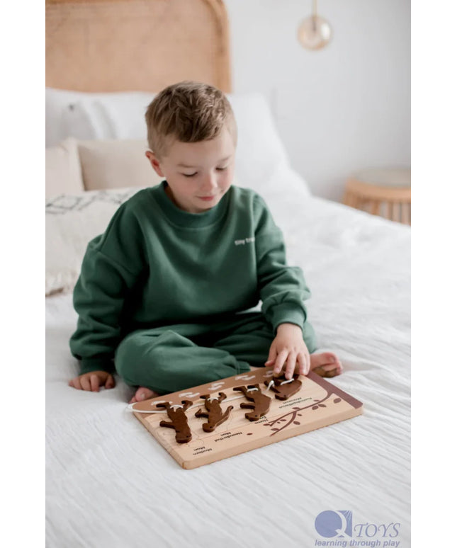 QToys Australia (USA) Human Evolution Puzzle & Lacing Set