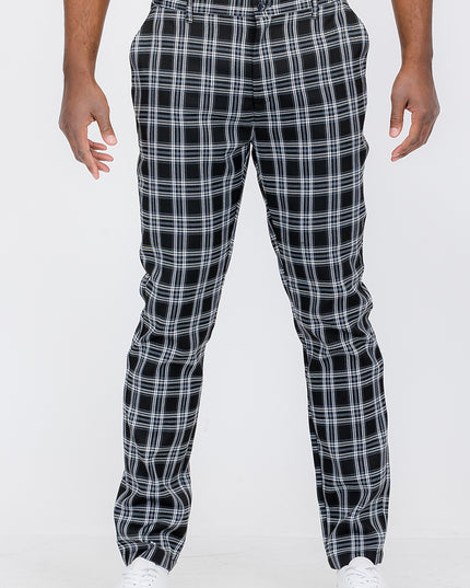 Plaid Slim Fit Trouser Pants
