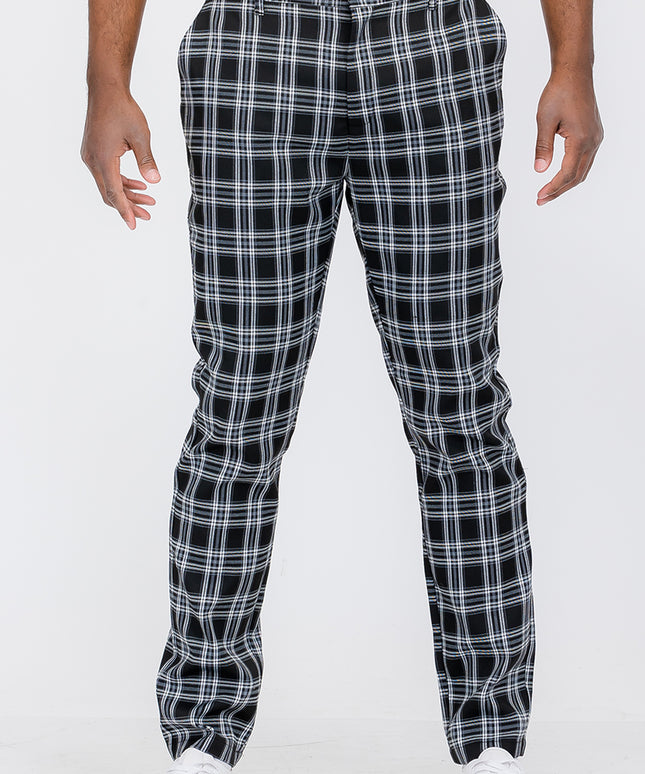 Plaid Slim Fit Trouser Pants