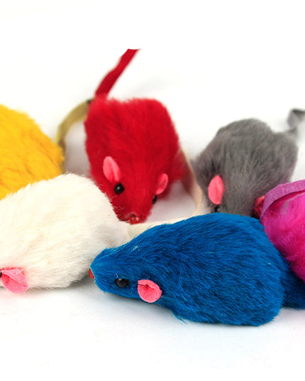 10 PCS PLUSH MOUSE CAT TOYS (Random Color)