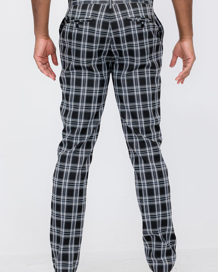 Plaid Slim Fit Trouser Pants