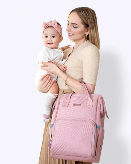 Modern Quilted Diaper Bag Backpack