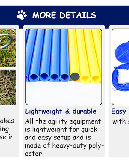 PawHut Dog Agility Starter Kit Pet Outdoor Exercise Training Set