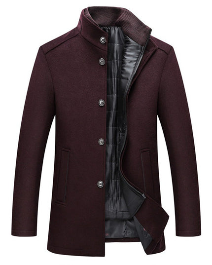 Winter Men Wool Jacket Slim Fit Thick Warm Coat