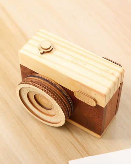 Wood Camera Music Box