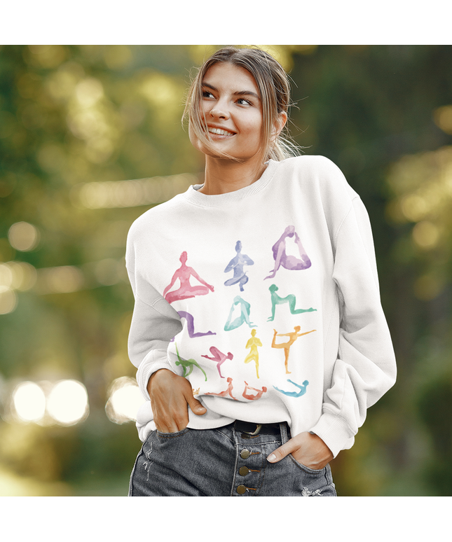 Yoga Theme Crewneck Sweatshirt