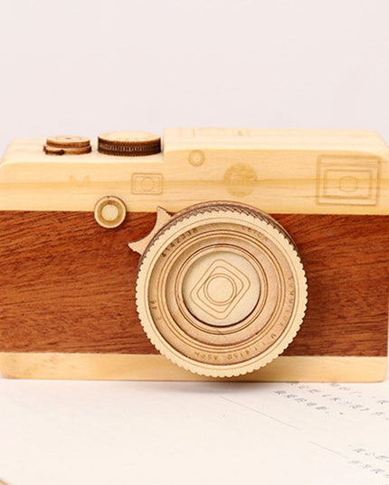 Wood Camera Music Box